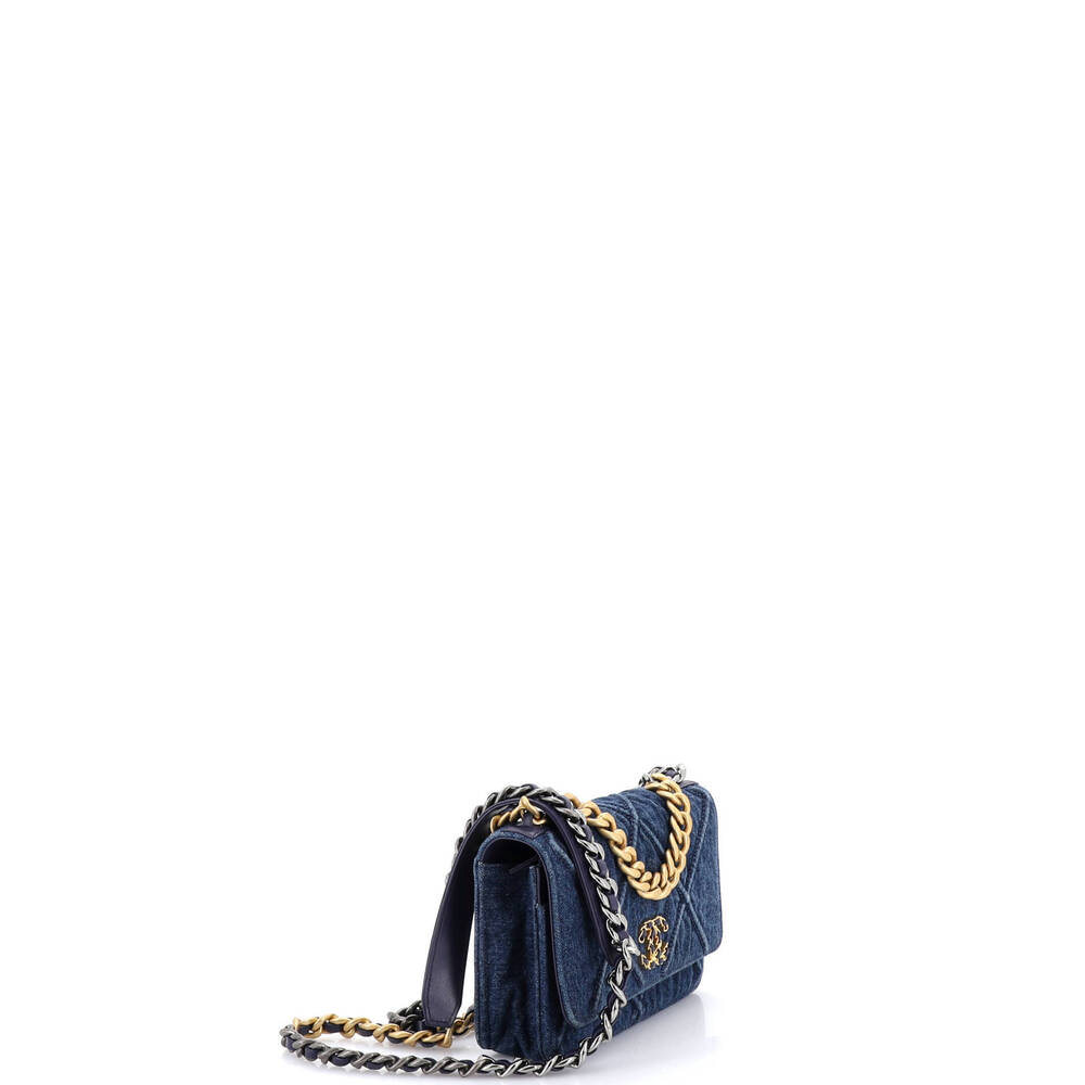 Chanel 19 Wallet on Chain Quilted Denim - Picture 3 of 8